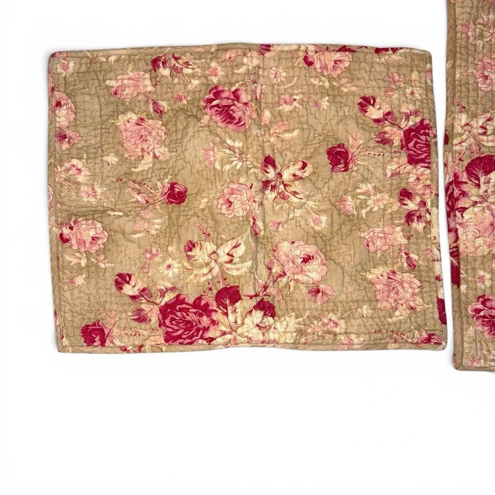 Pottery Barn Full/Queen Quilt Set Vintage Floral 5pc French Country Shabby Chic
